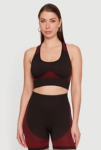 Striped Detail Racerback Sports Bra
