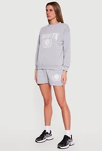 Brooklyn 1989 USA Graphic Crew Neck Sweatshirt