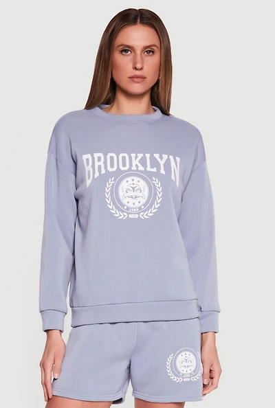 Brooklyn 1989 USA Graphic Crew Neck Sweatshirt