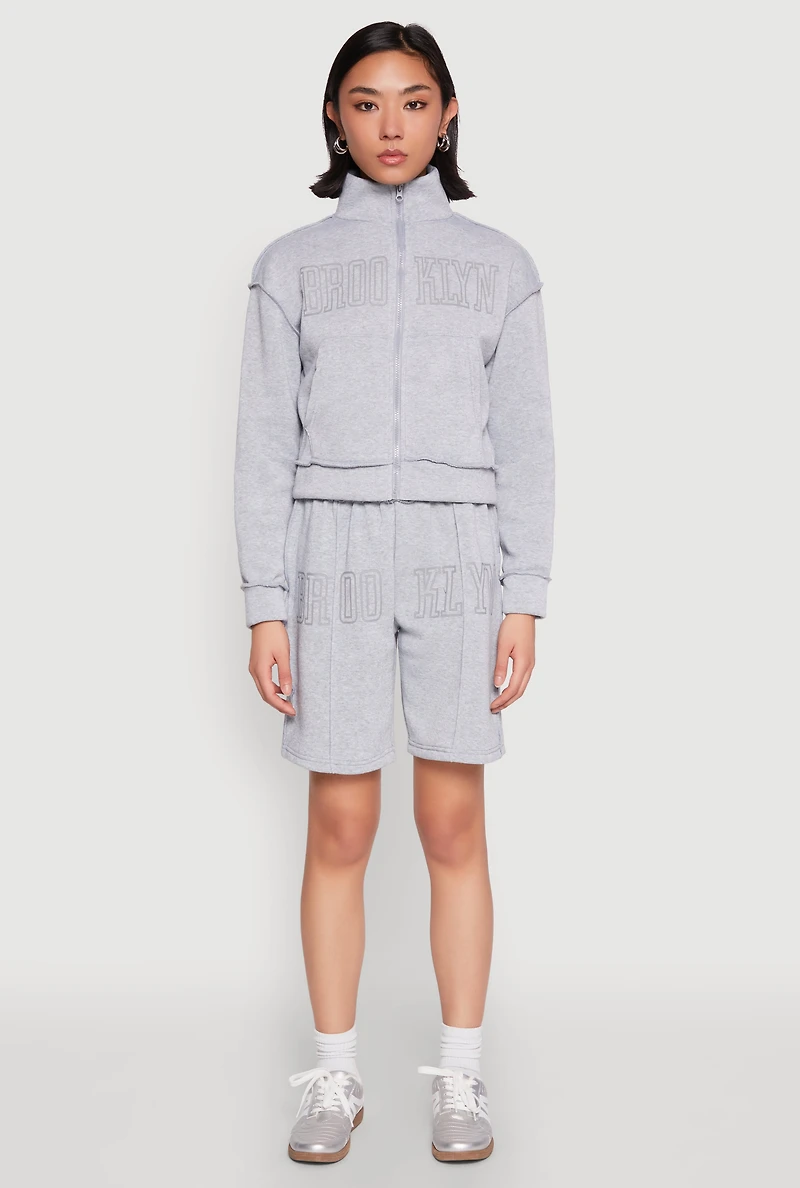 Brooklyn Zip Front Mock Neck Sweatshirt