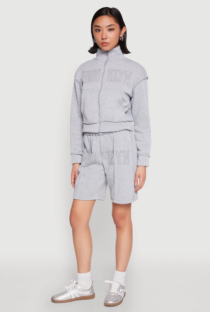 Brooklyn Zip Front Mock Neck Sweatshirt