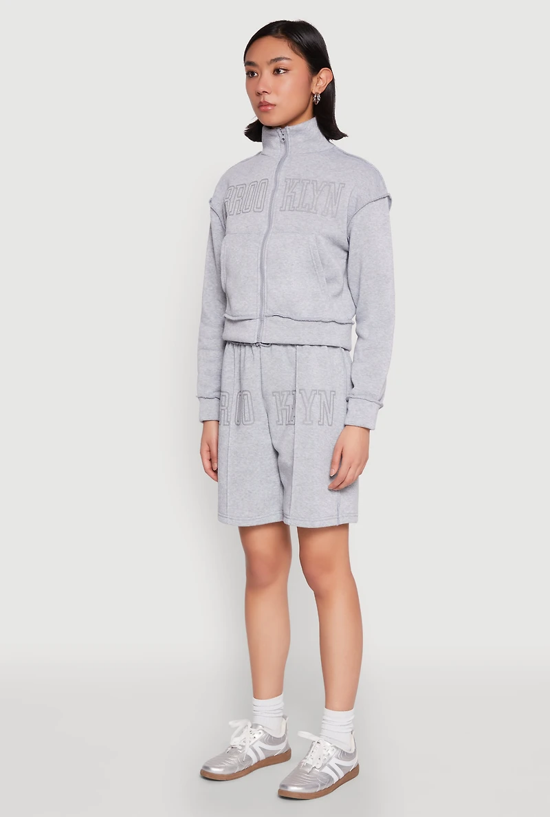 Brooklyn Zip Front Mock Neck Sweatshirt