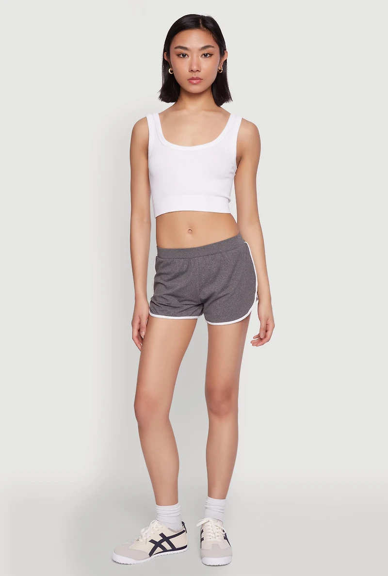 Womens Soft Knit Dolphin Shorts, Grey, Size M