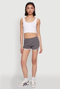 Womens Soft Knit Dolphin Shorts, Grey, Size M