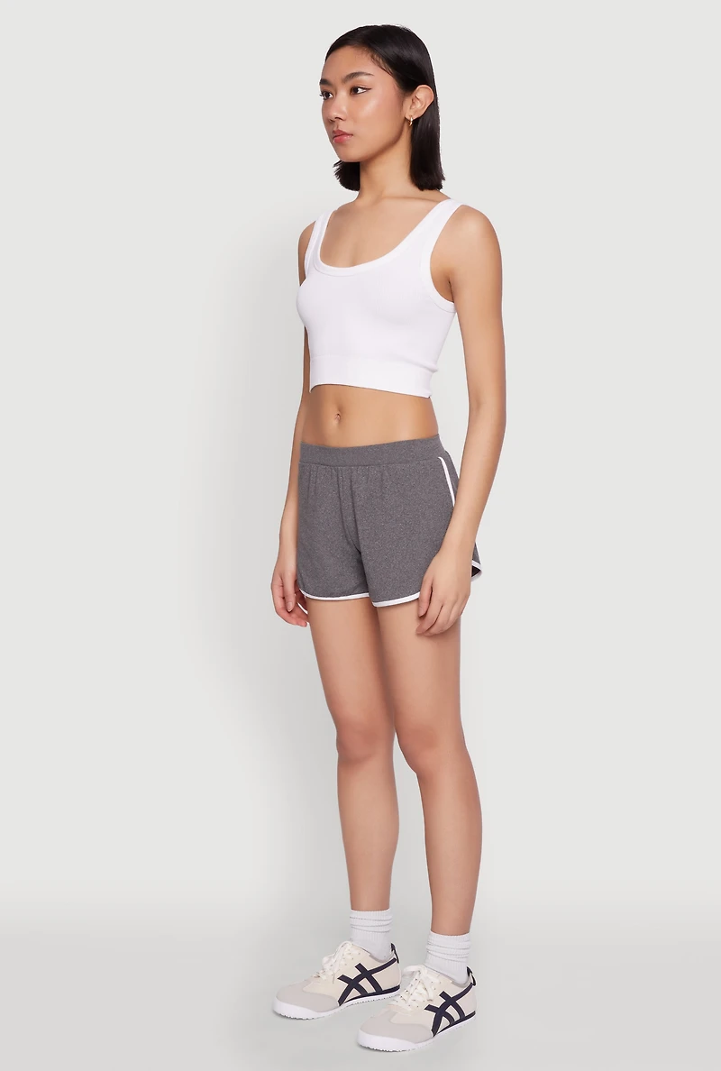 Womens Soft Knit Dolphin Shorts, Grey, Size M