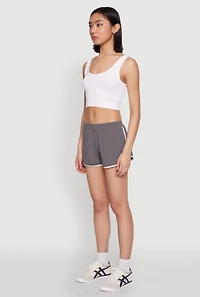 Womens Soft Knit Dolphin Shorts, Grey, Size M