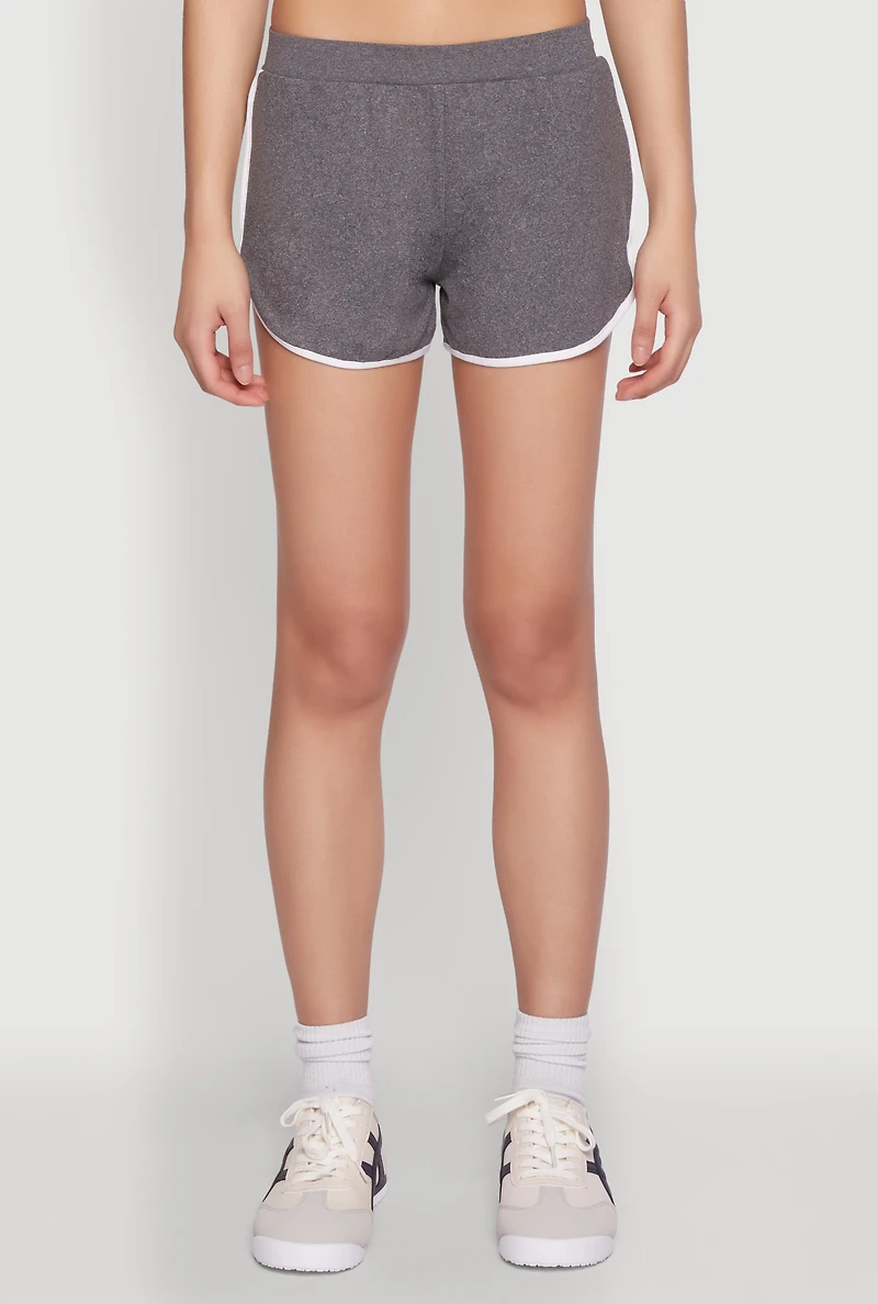 Womens Soft Knit Dolphin Shorts, Grey, Size M
