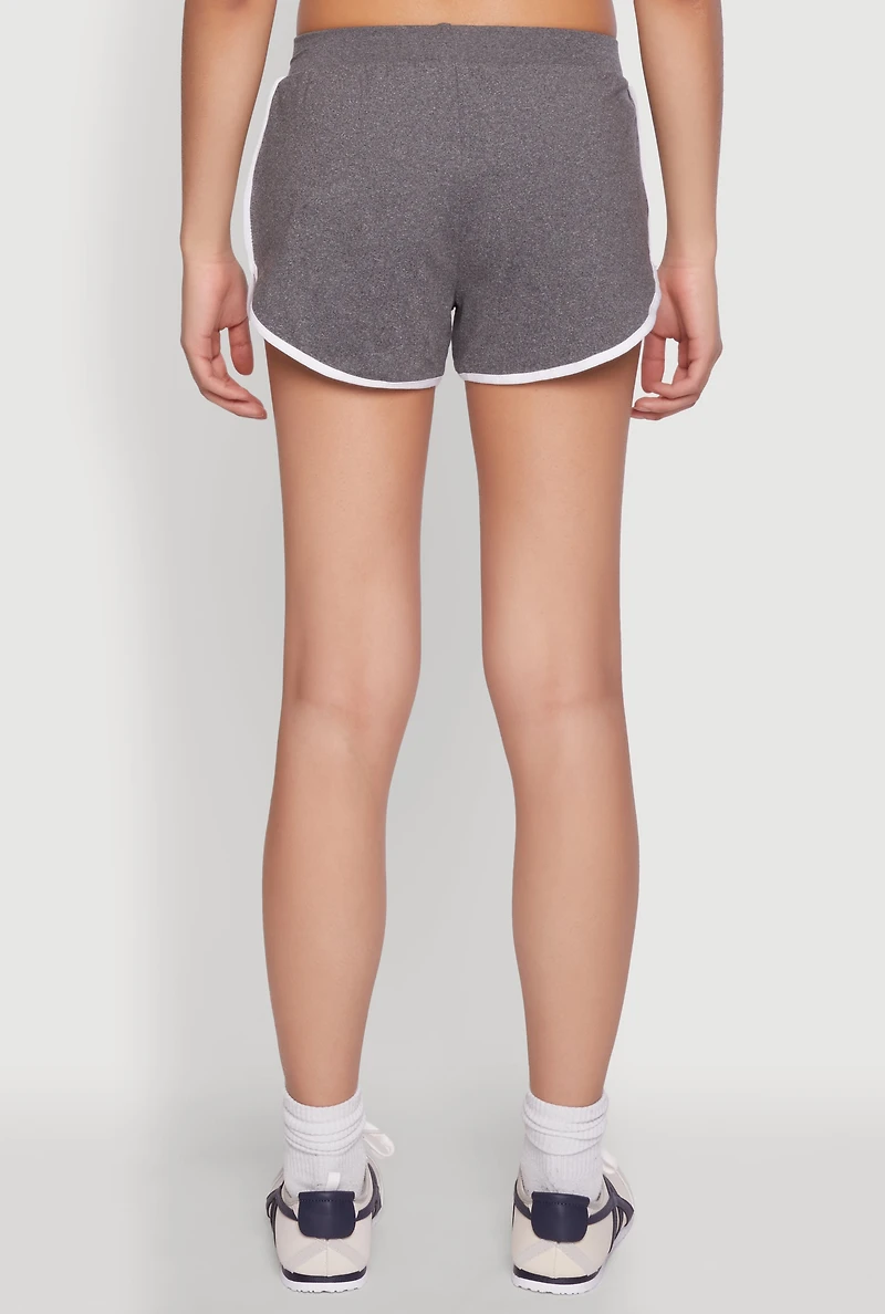 Womens Soft Knit Dolphin Shorts, Grey, Size M
