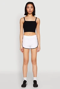 Womens Soft Knit Dolphin Shorts, White, Size S