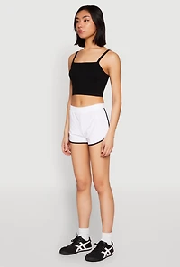 Womens Soft Knit Dolphin Shorts, White, Size S