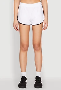 Womens Soft Knit Dolphin Shorts, White, Size S