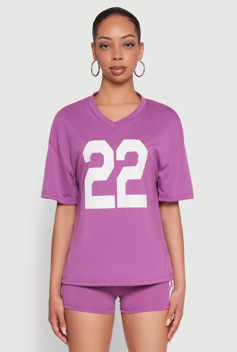 22 V Neck Football T Shirt
