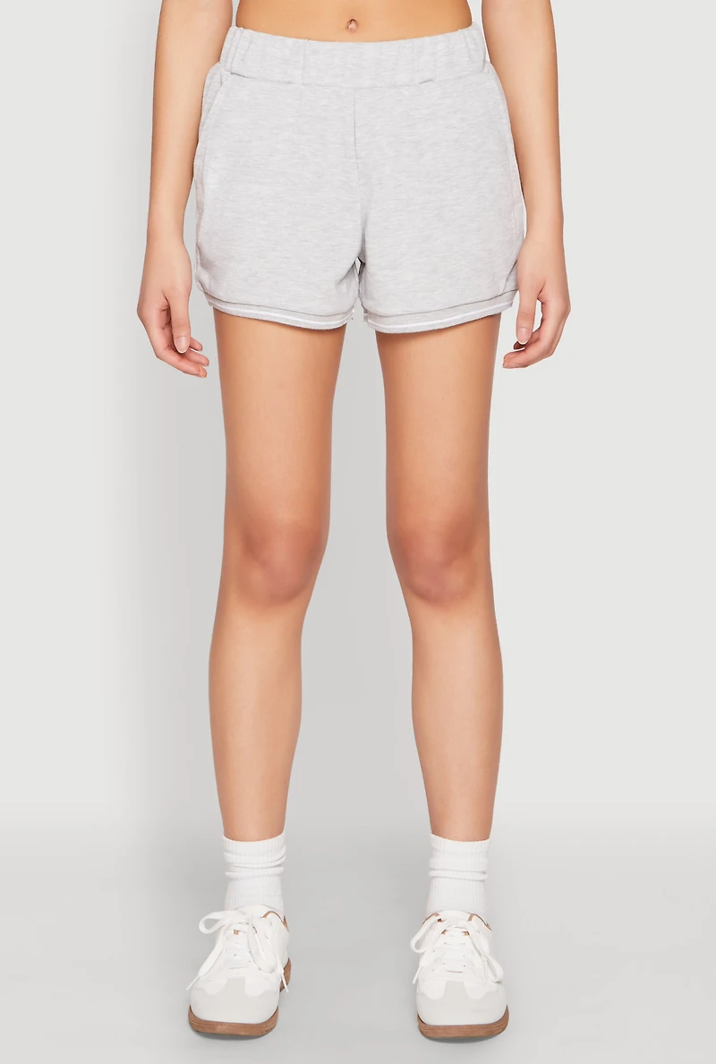 Womens Striped Trim Shorts,