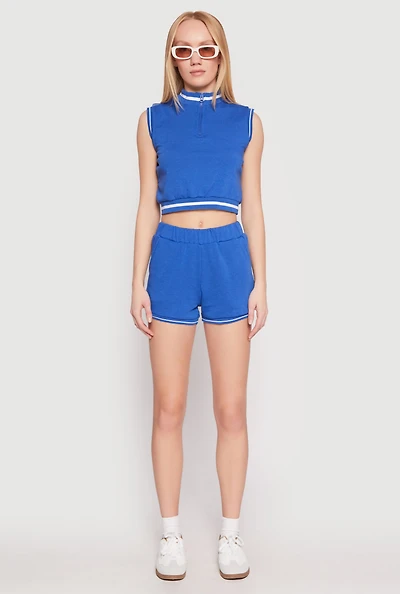 Womens Striped Trim Shorts,