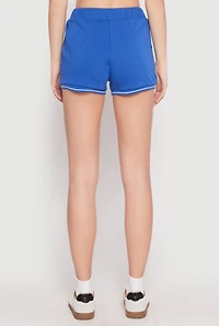 Womens Striped Trim Shorts, Blue, Size XL