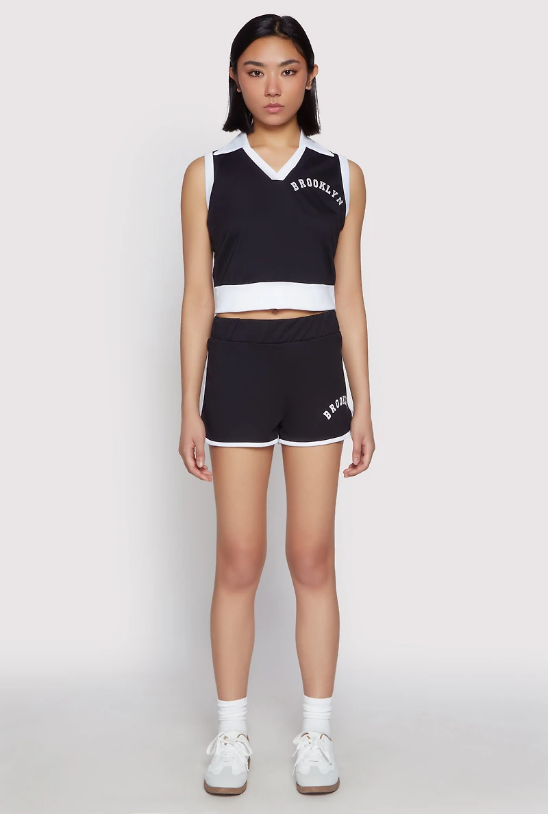 Brooklyn Sleeveless Johnny Collar Top