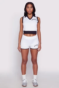 Womens Brooklyn Dolphin Shorts, White, Size S