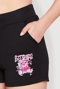 French Terry Bear Graphic Shorts
