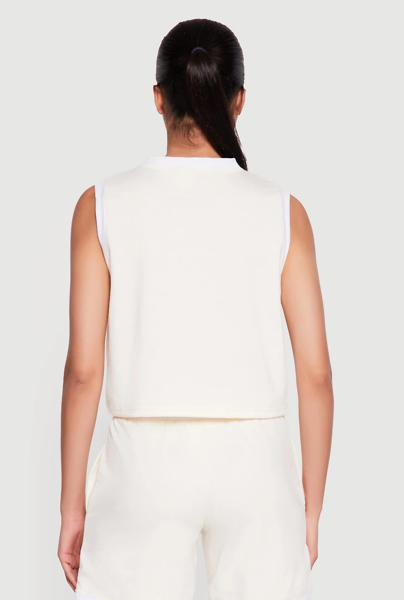 Contrast Trim Active Graphic Crop Top