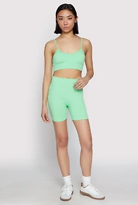 Womens Seamless High Waist Biker Shorts,