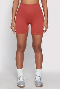 Womens Seamless High Waist Biker Shorts,