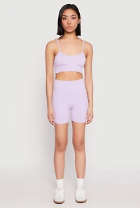 Womens Seamless Cami Sports Bra, Purple, Size L