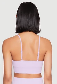 Womens Seamless Cami Sports Bra, Purple, Size L