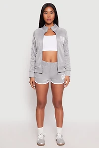 Womens Varsity Stripe 08 Track Jacket, Grey, Size S