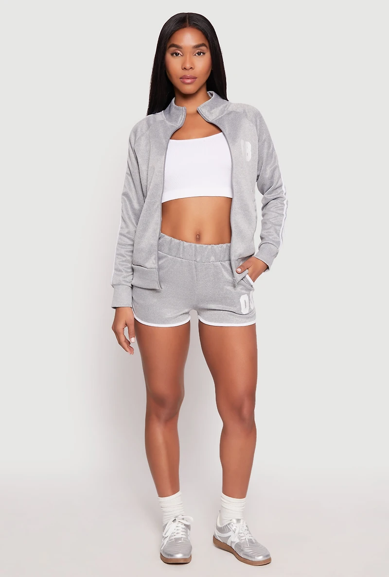 Womens Varsity Stripe 08 Track Jacket, Grey, Size S