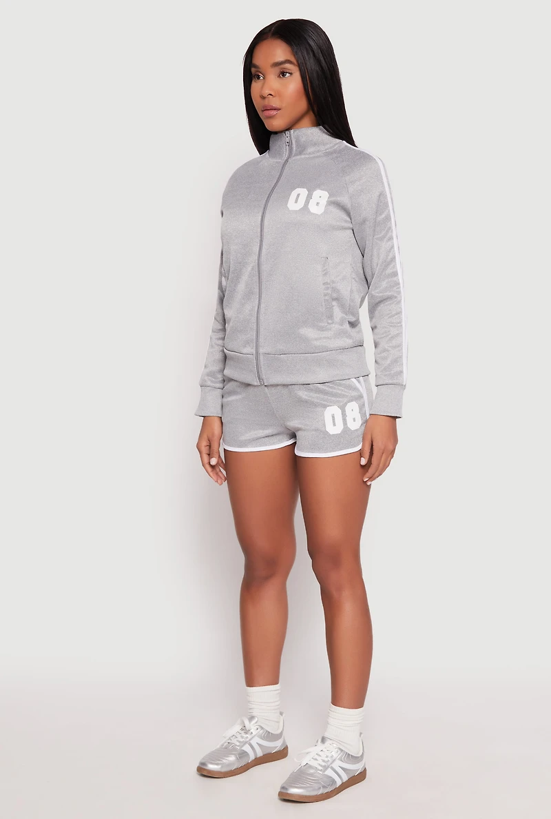 Womens Varsity Stripe 08 Track Jacket, Grey, Size S
