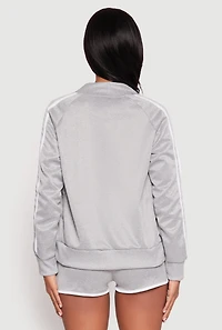 Womens Varsity Stripe 08 Track Jacket, Grey, Size S
