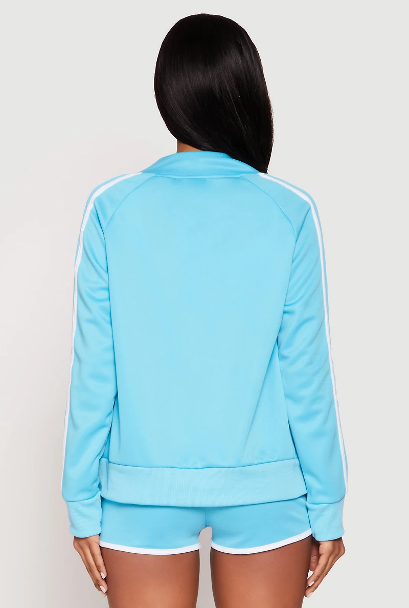 Womens Varsity Stripe 08 Track Jacket, Blue, Size L