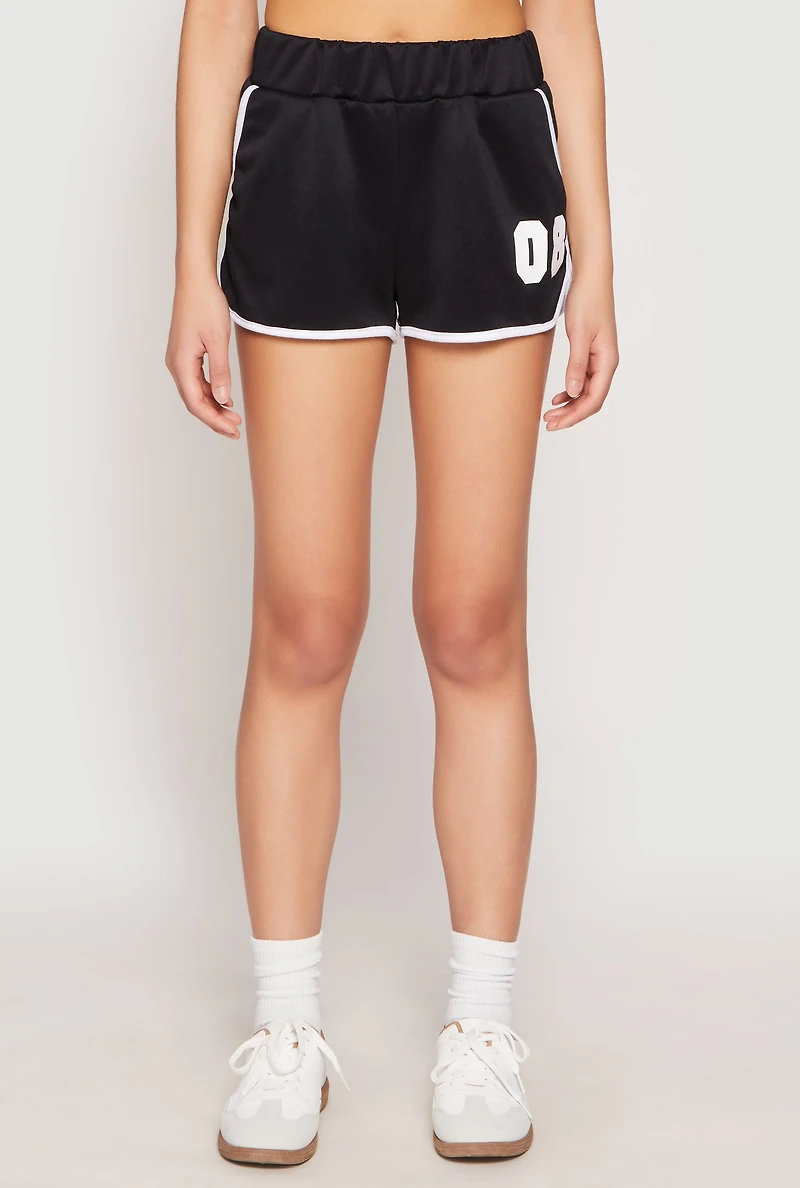 Womens Contrast Trim 08 Dolphin Shorts, Black, Size M