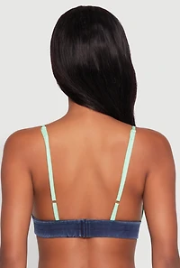 Womens Jersey Mesh 90 Graphic Contrast Trim Bralette,