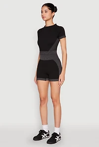 Womens Striped Detail Seamless Crop Top,