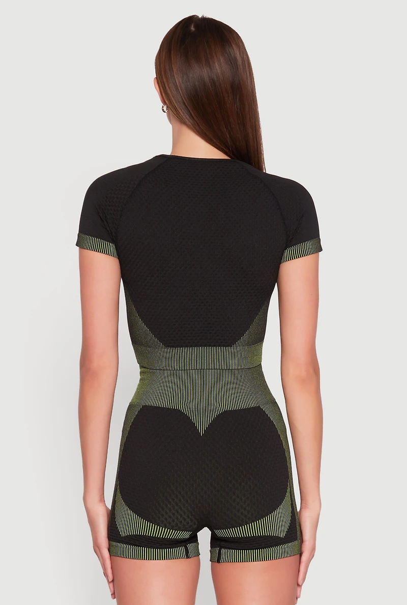 Womens Striped Detail Seamless Crop Top, Multi,