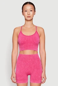 Seamless Ribbed Knit Sports Bra