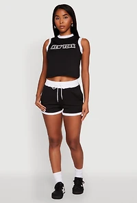New York Graphic Contrast Trim Tank Top