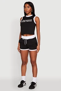 New York Graphic Contrast Trim Tank Top