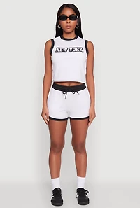 New York Graphic Contrast Trim Tank Top