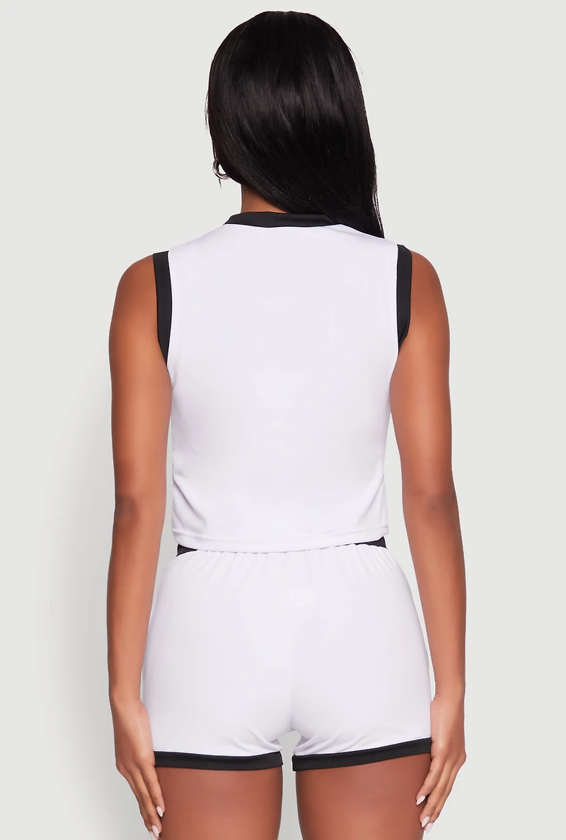 New York Graphic Contrast Trim Tank Top