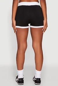 Womens Contrast Trim Drawstring Shorts,