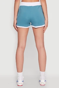 Womens Contrast Trim Drawstring Shorts,
