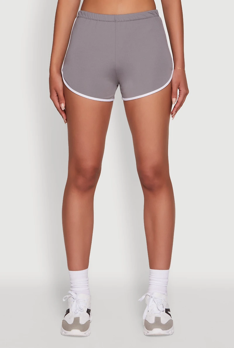Womens Trendy Contrast Trim Dolphin Shorts,