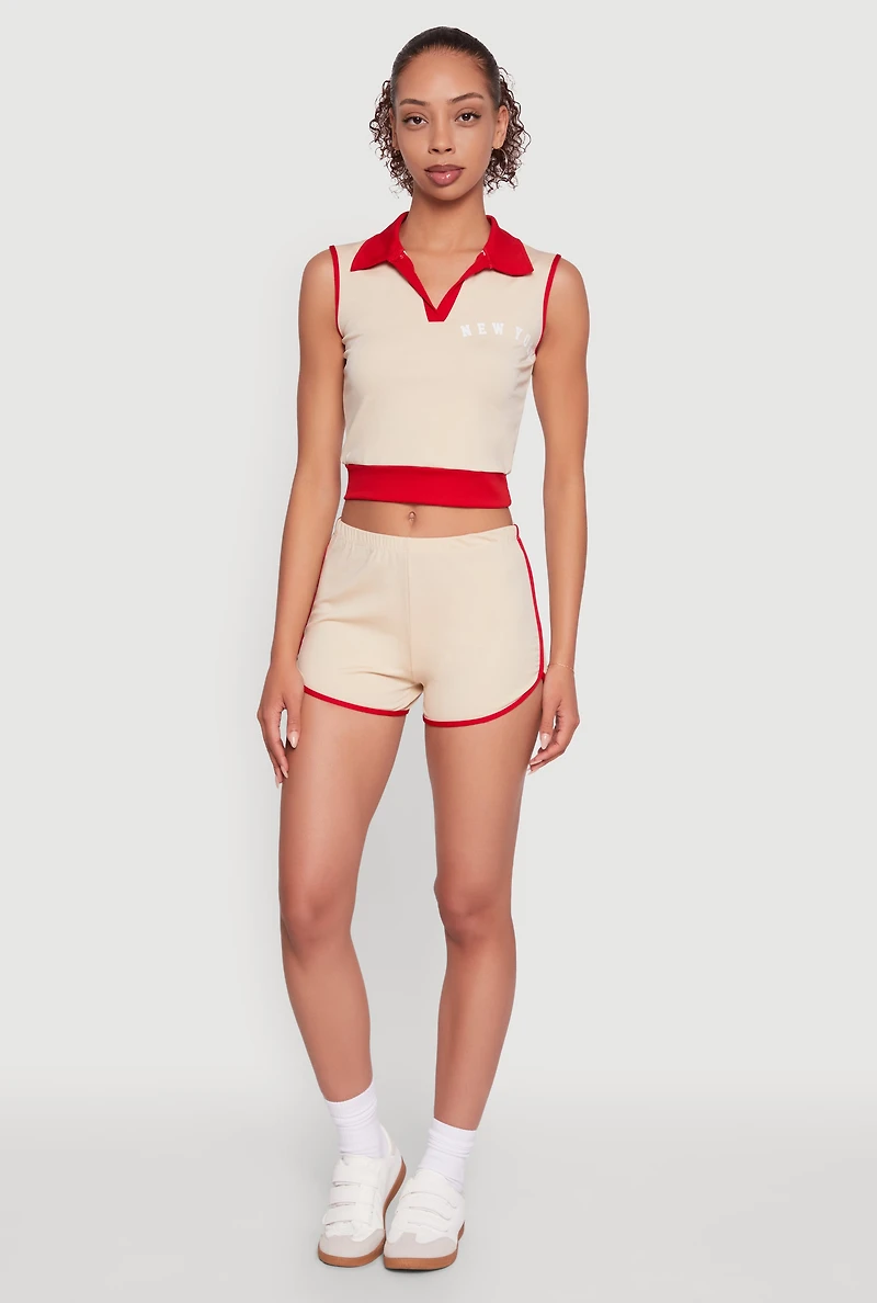 Womens Trendy Contrast Trim Dolphin Shorts,