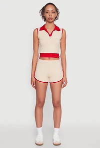 Womens Trendy Contrast Trim Dolphin Shorts,