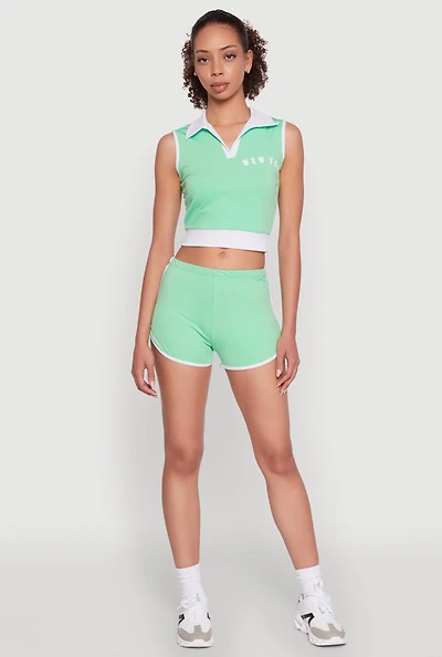 Womens Trendy Contrast Trim Dolphin Shorts,