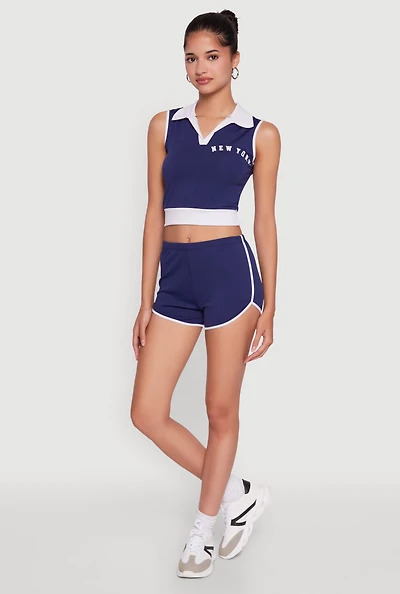 Womens Trendy Contrast Trim Dolphin Shorts,
