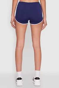 Womens Trendy Contrast Trim Dolphin Shorts, L