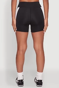 Womens Contrast Side Stripe Biker Shorts,
